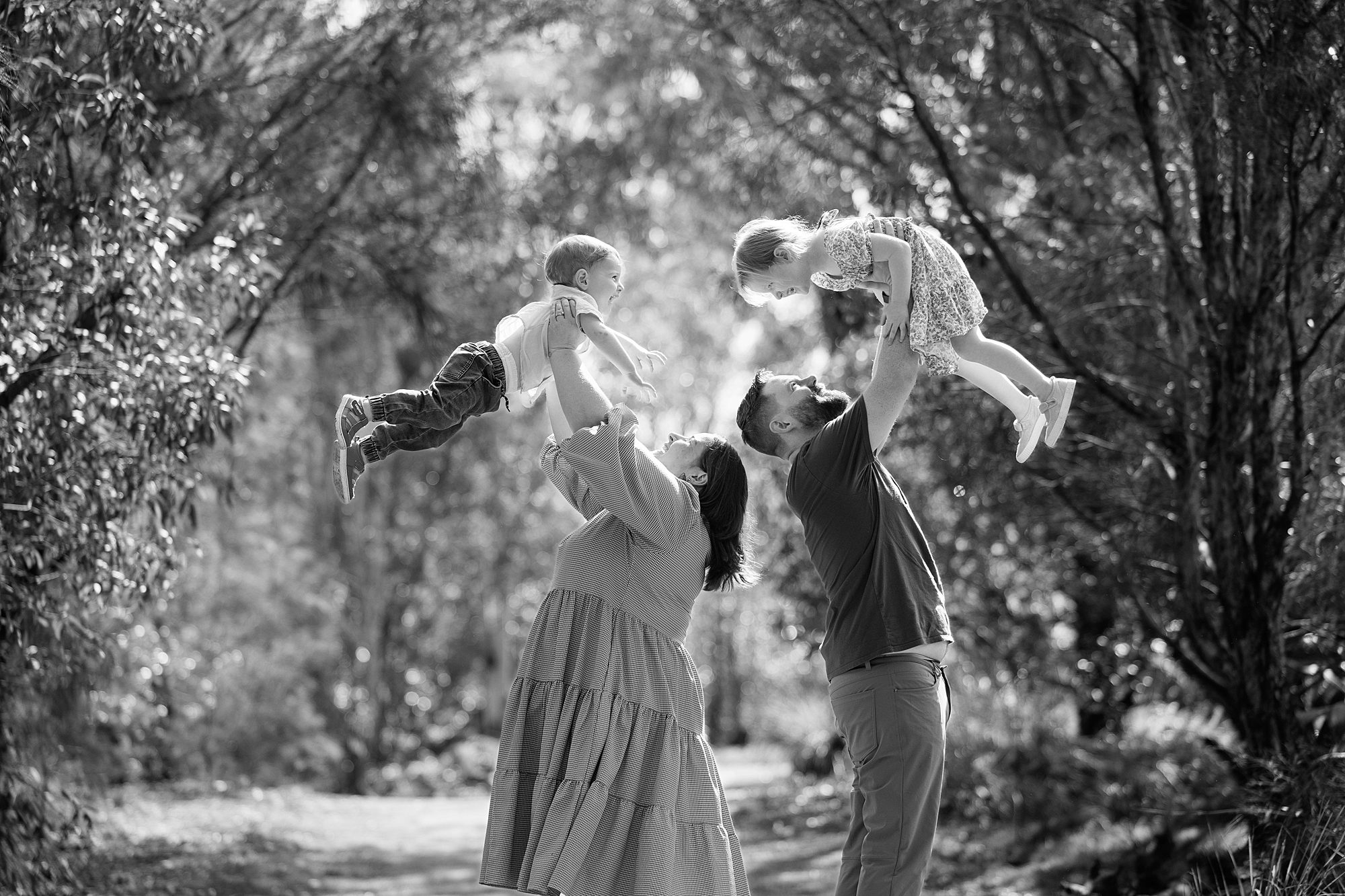 young family at Oxley Creek common 