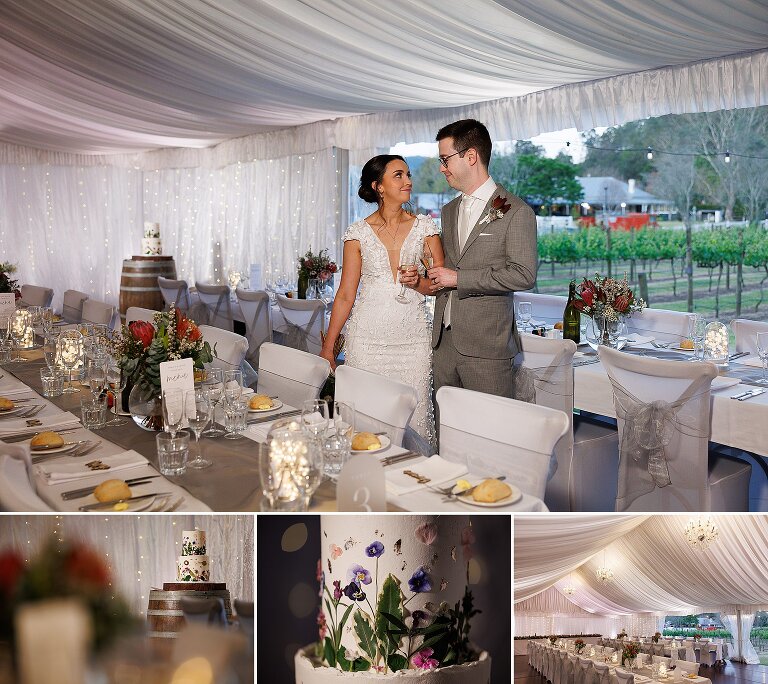O'reilly's canungra valley vineyard wedding set up in marquee tent